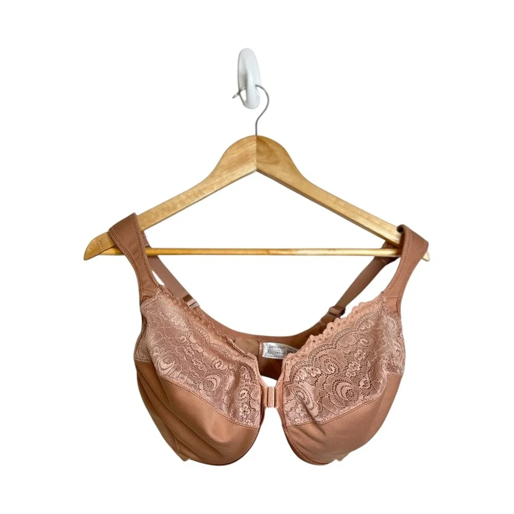 Glamorise WonderWire Front Close Stretch Lace Bra Size 38G - Picture 2 of 10
